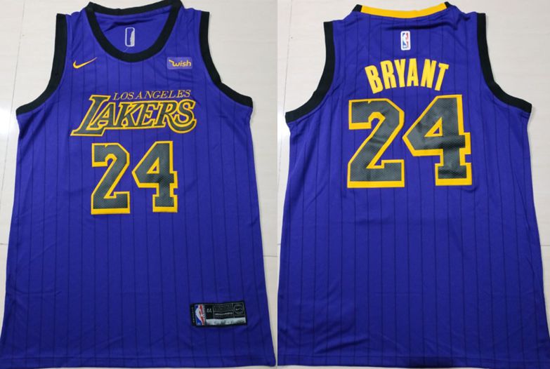 Men Los Angeles Lakers #24 Bryant Blue City Edition Game Nike NBA Jerseys